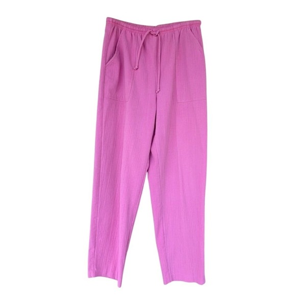 Teddi Pants - Drawstring Pants Large, Stretchy Linen-Style Fabric Summer Spring